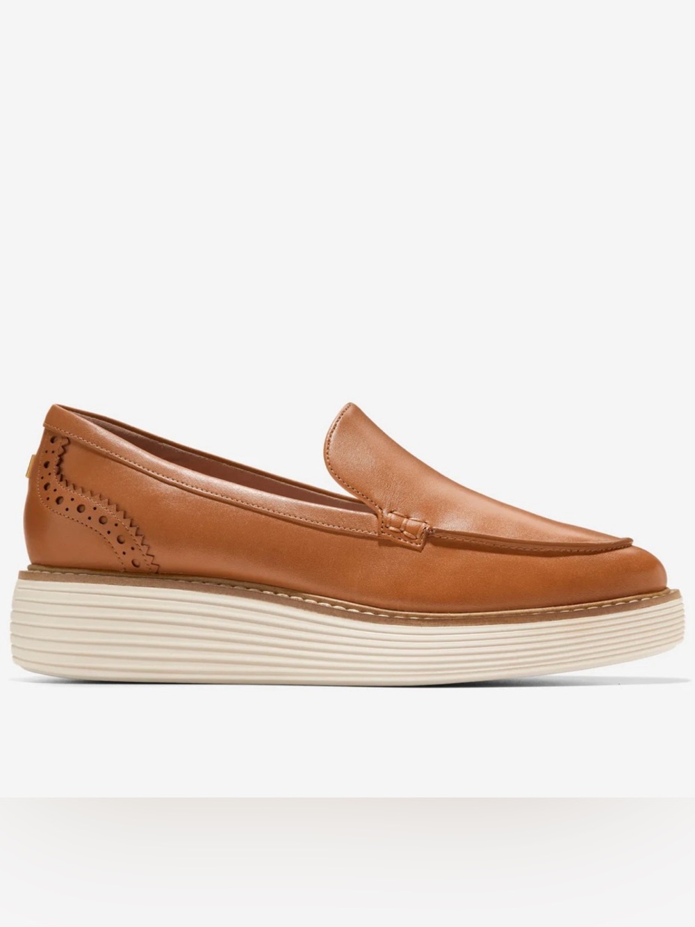 Cole Haan Leather Platform Loafer in Cognac